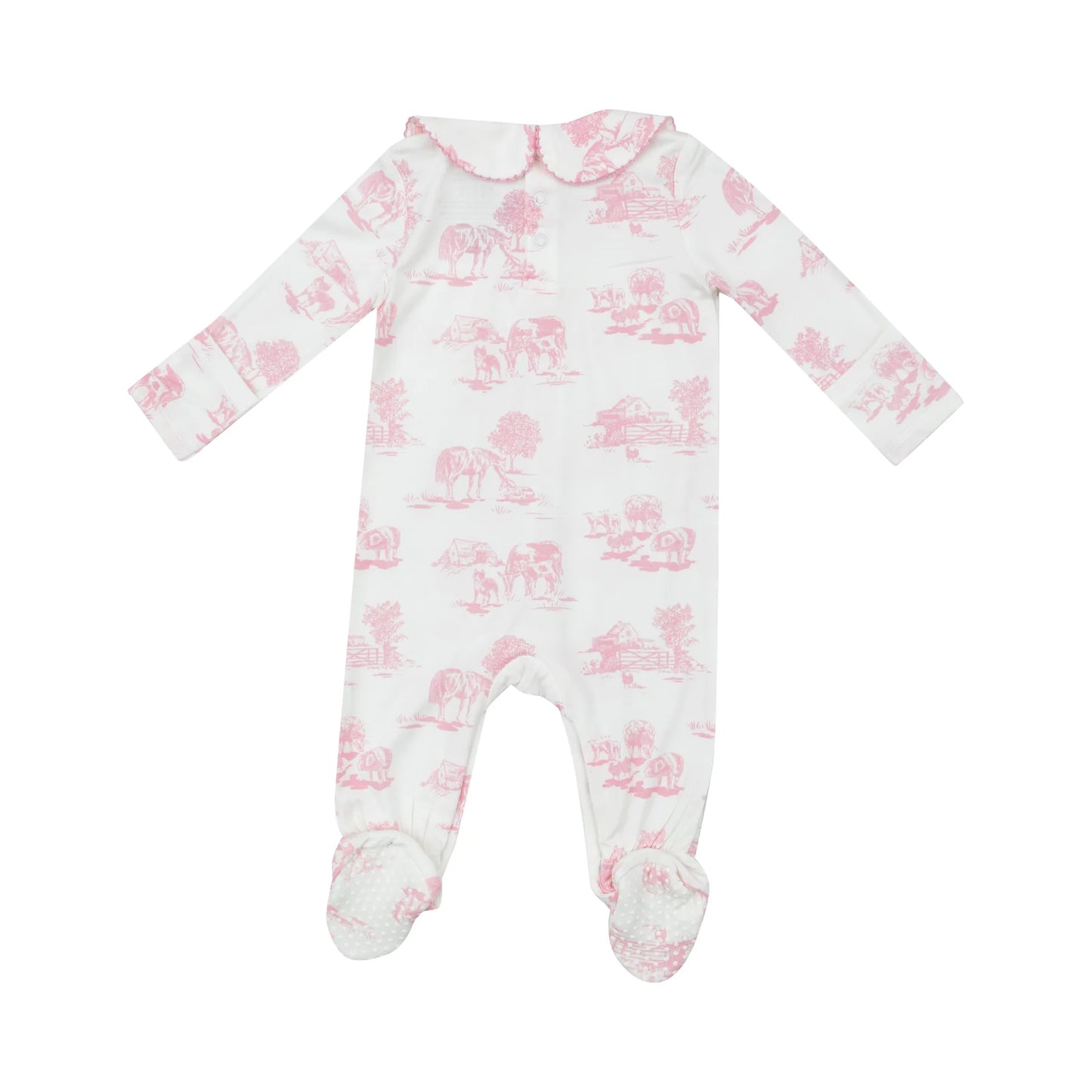 Farm Toile PK Smocked Footie