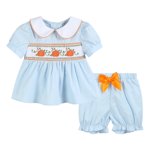 Pumpkin Vine Smock Dress & Bloomers