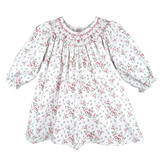 White Floral Smock Dress