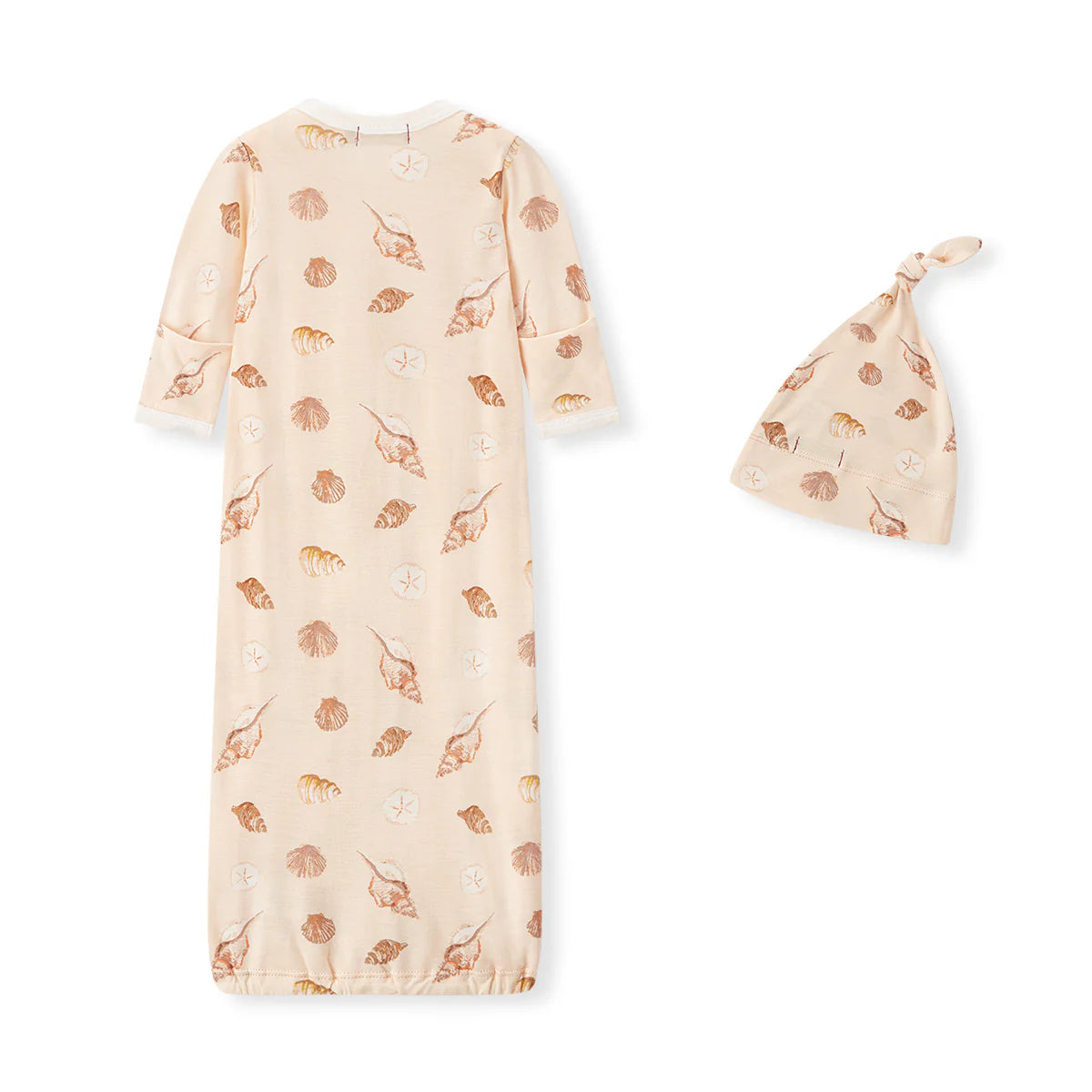 Seashells Bamboo Gown & Hat Set