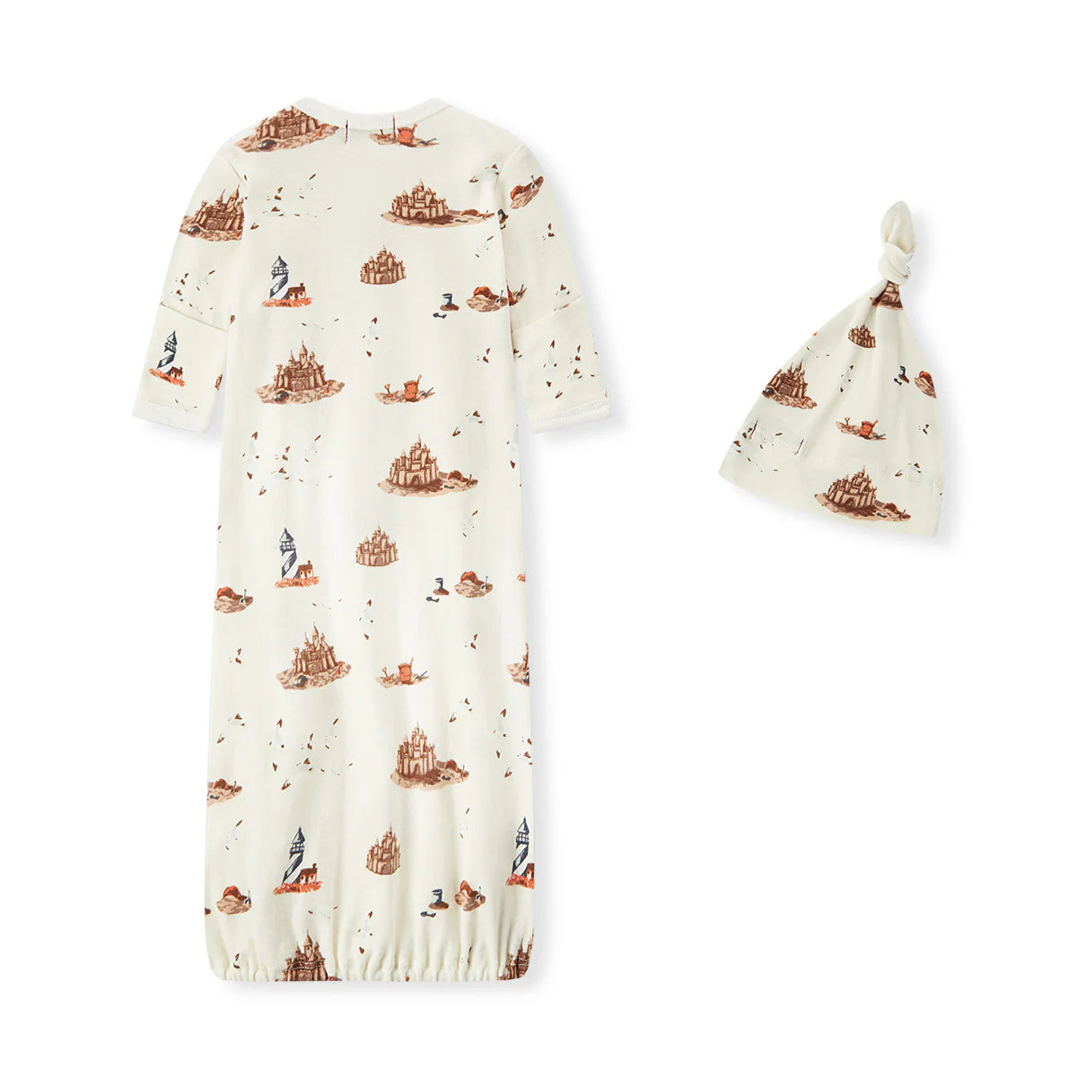 Sandcastle Organic Gown & Hat Set
