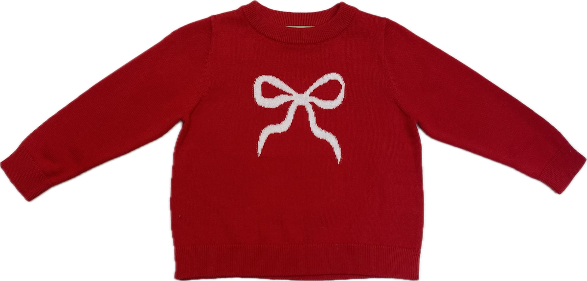 Red & White Bow Sweater