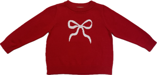 Red & White Bow Sweater