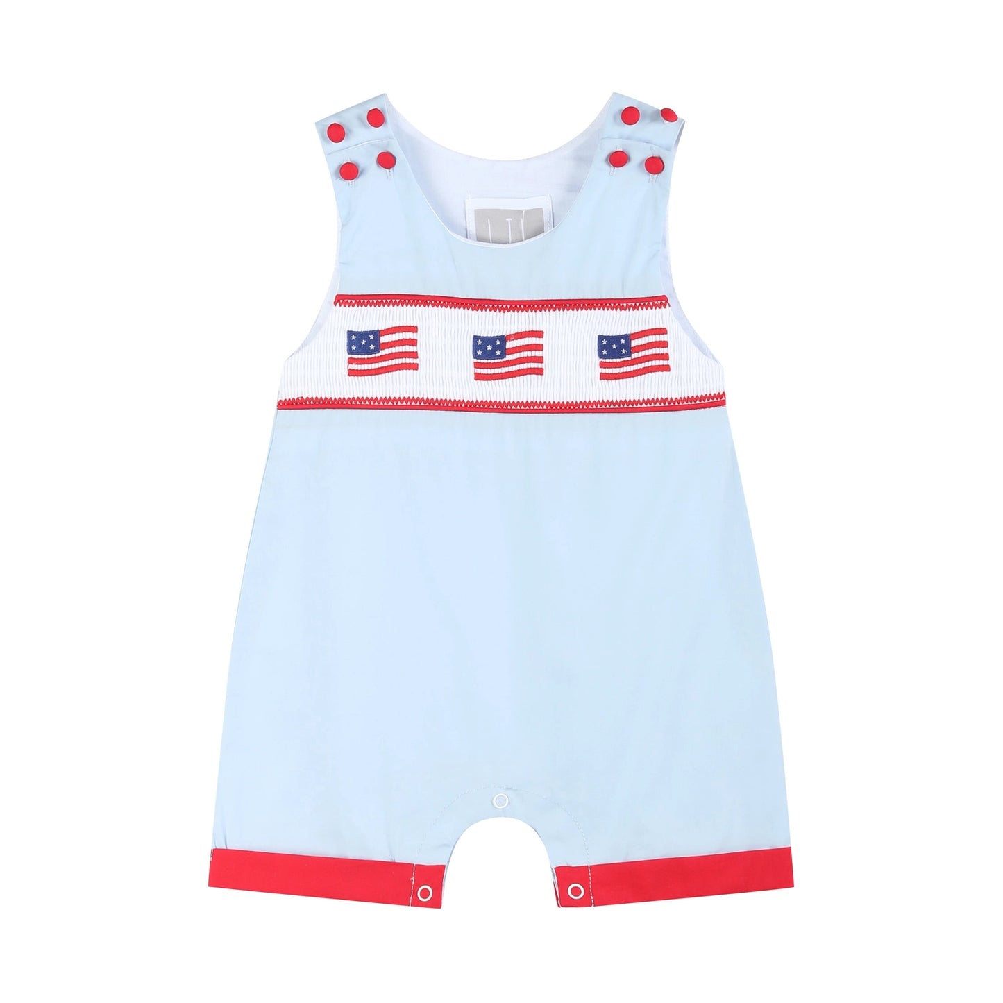 USA Flag Seersucker Smock Shortall