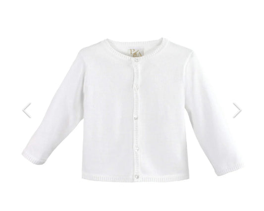 Ladder Edge White Cardigan