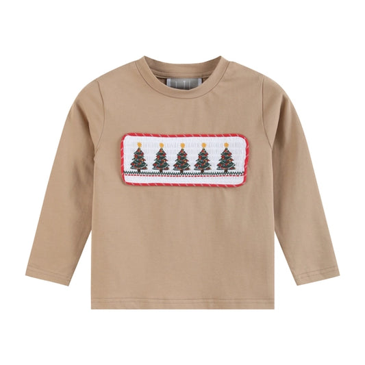 Light Brown Smocked Christmas Tree Top