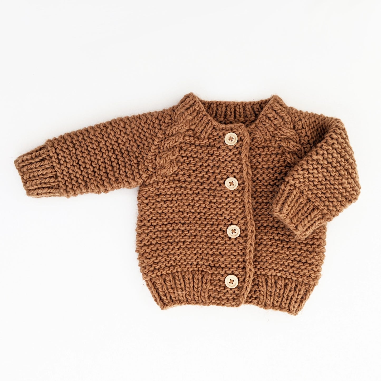 Pecan Garter Stitch Cardigan