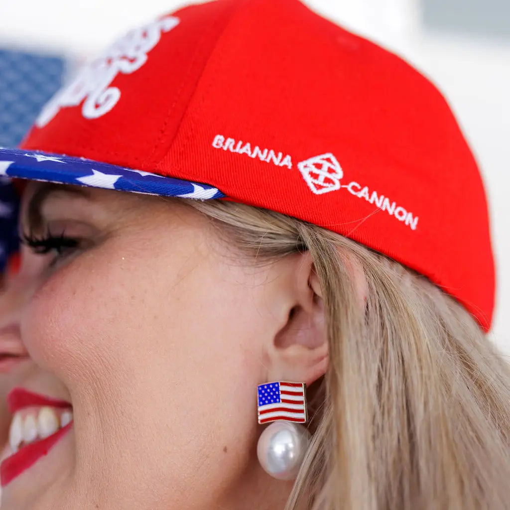 Flags with Pearl Earrings