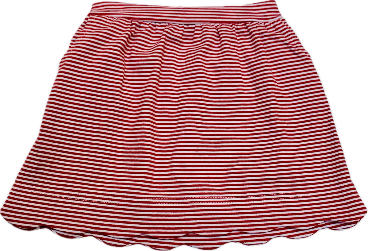 Red & White Stripe Skort