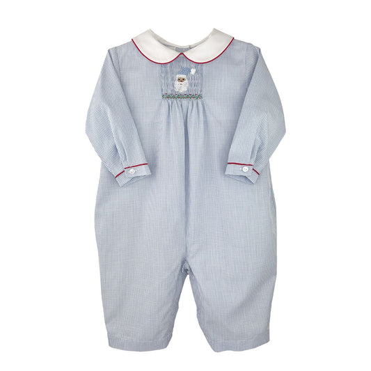 Santa Smock Blue Gingham L'All