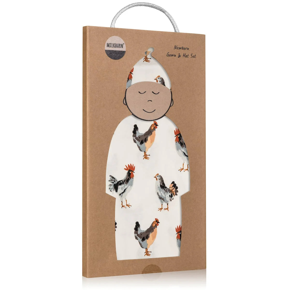 Chicken Organic Gown & Hat Set