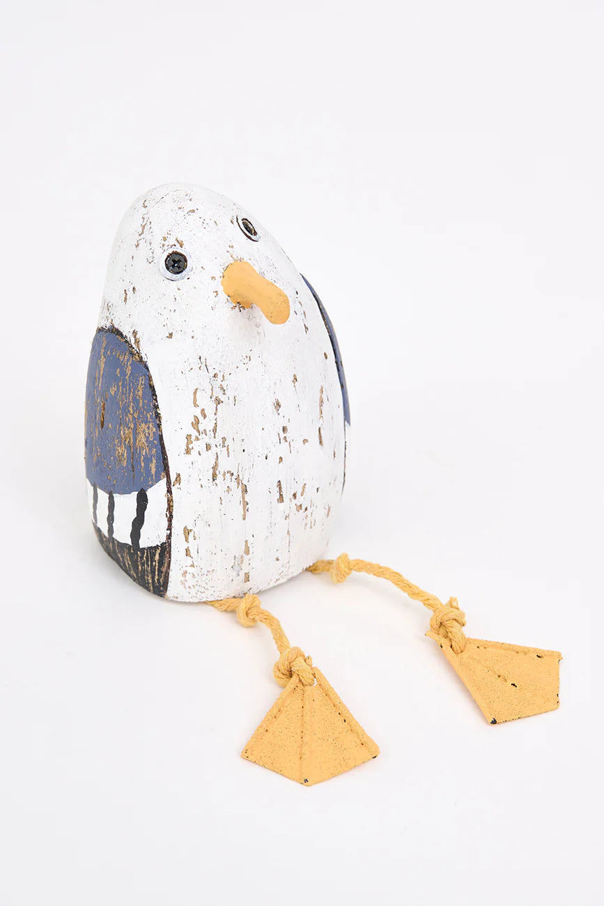 Small Sitting Wooden Seagull