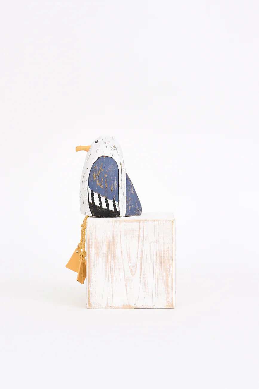 Small Sitting Wooden Seagull