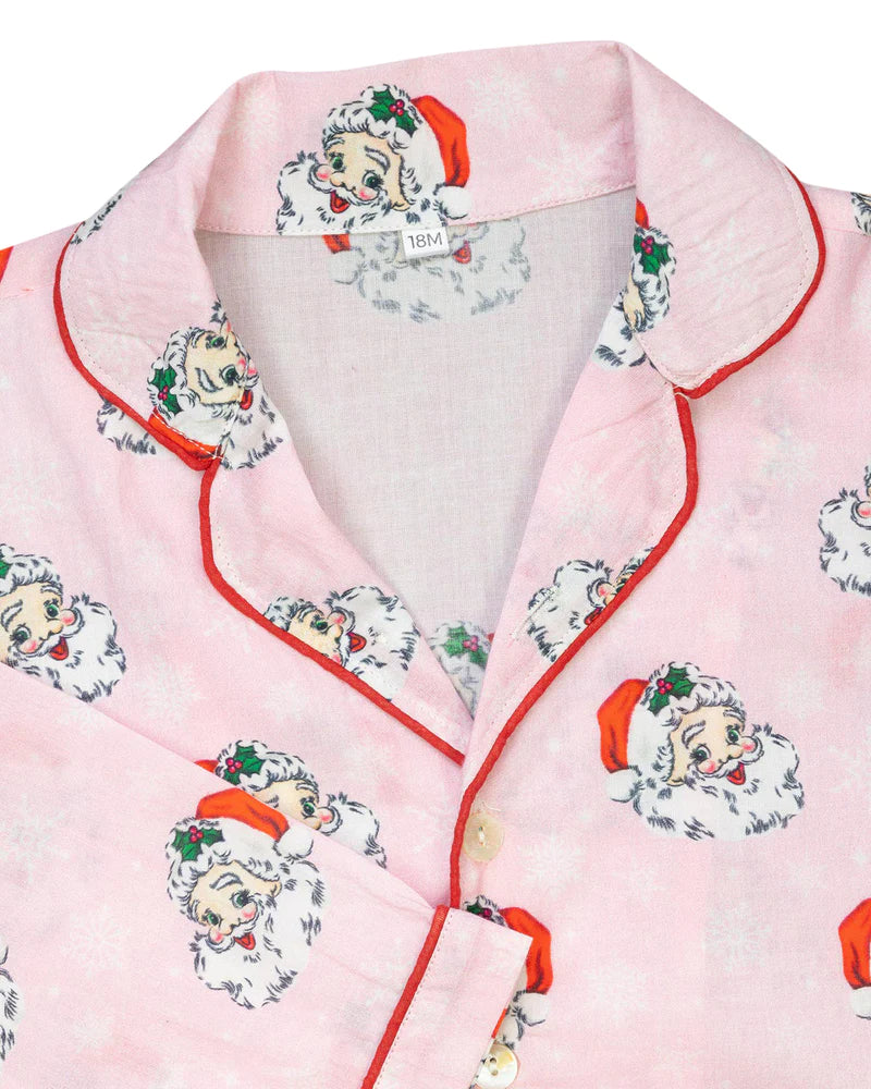 Pink Vintage Santa Pajama Set