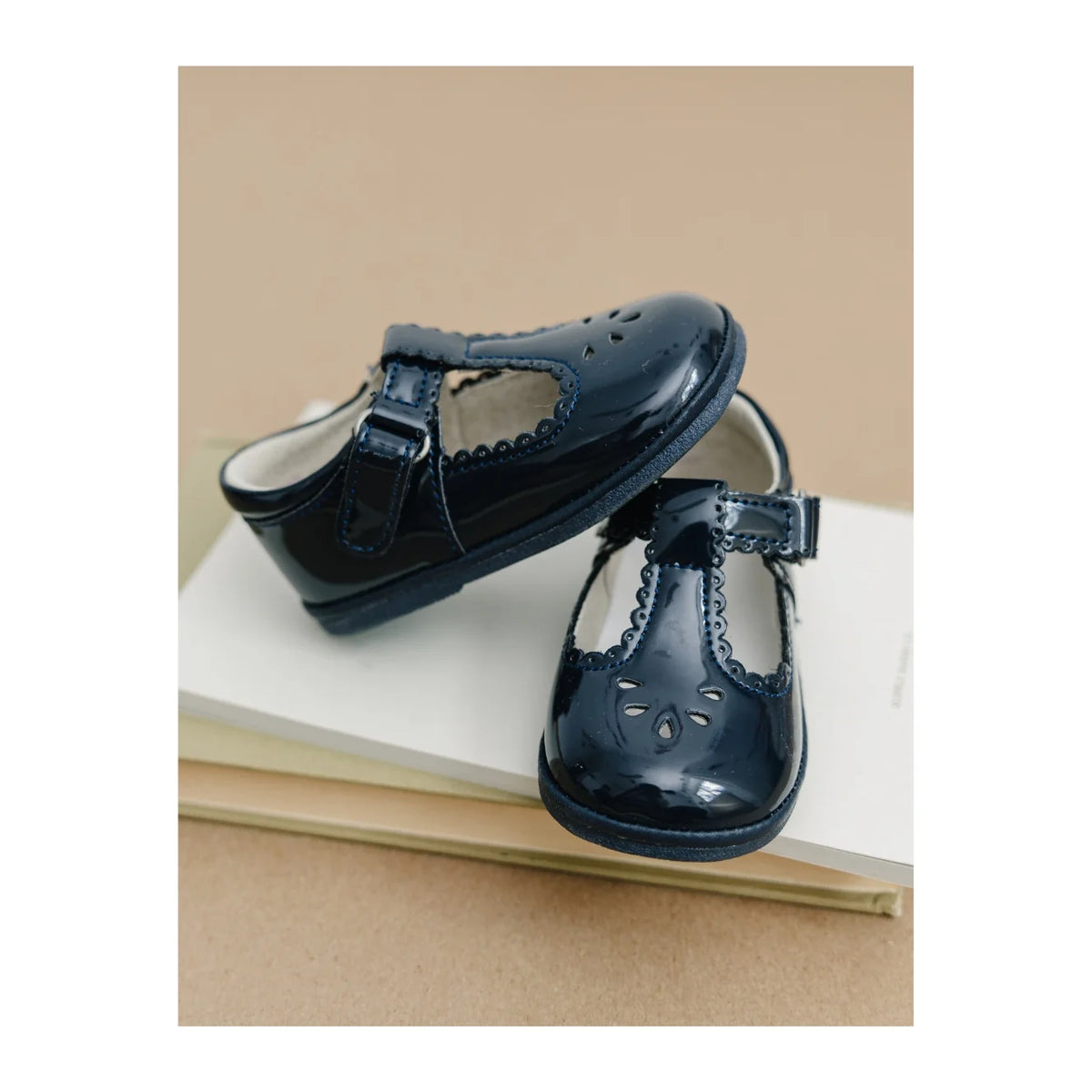 Patent Navy Dottie Scalloped MJ
