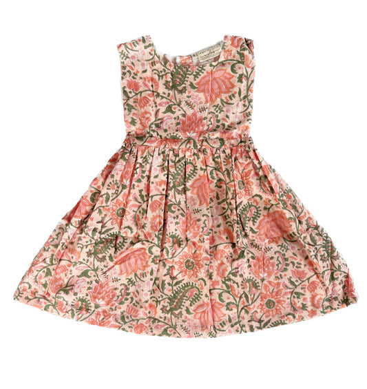 Baby Pk Floral Sideless Dress