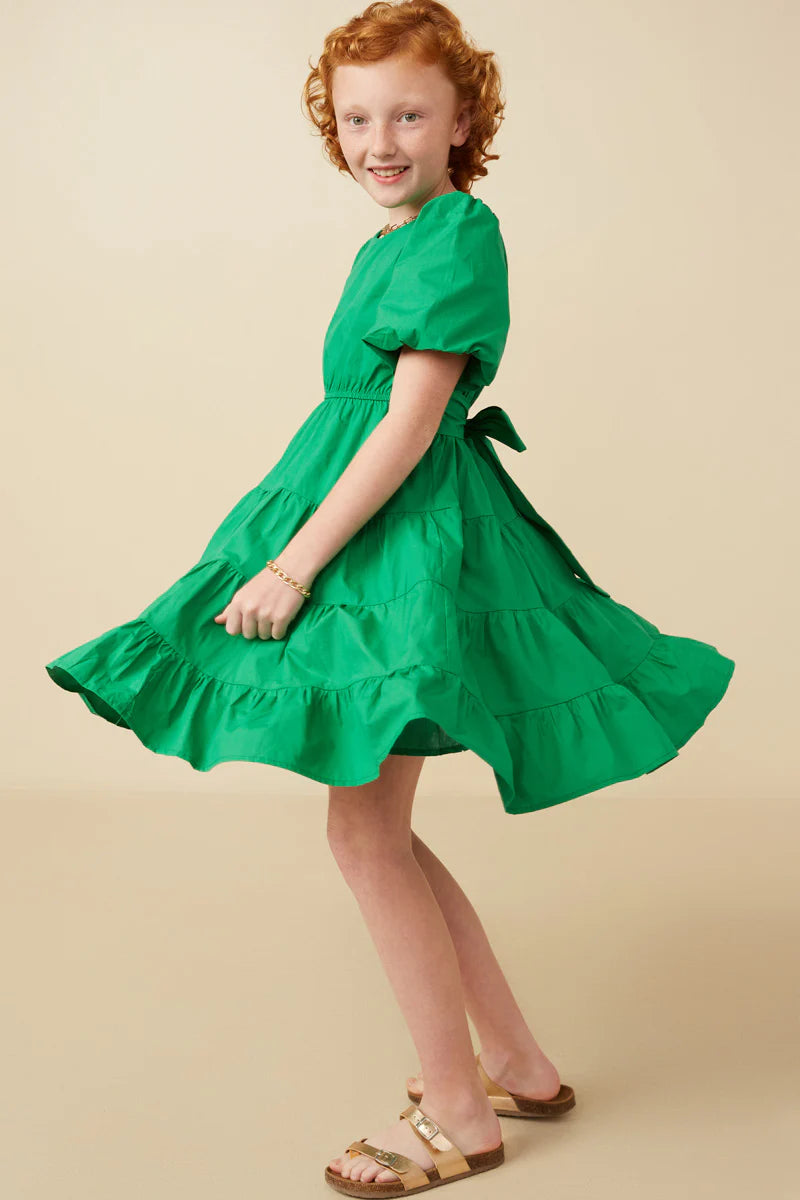 Kelly Green Tiered Dress