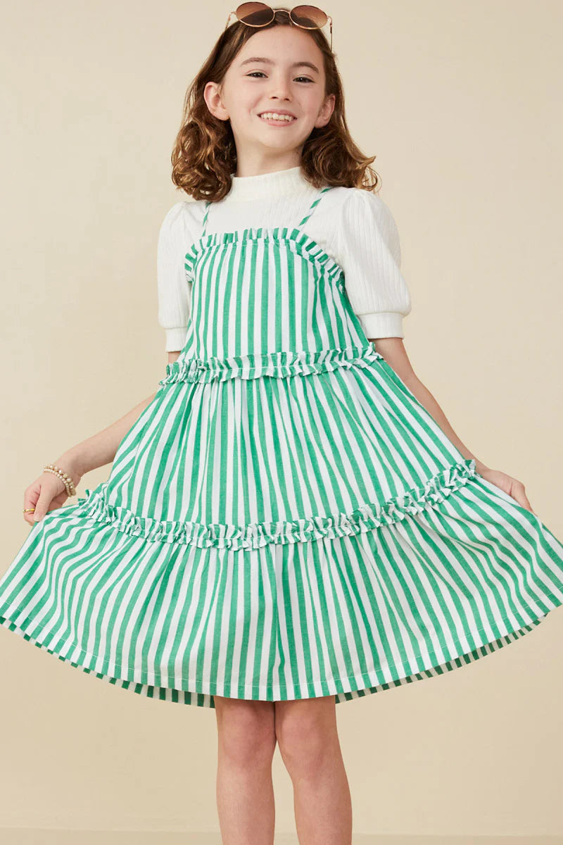 Green Striped Summer Dress