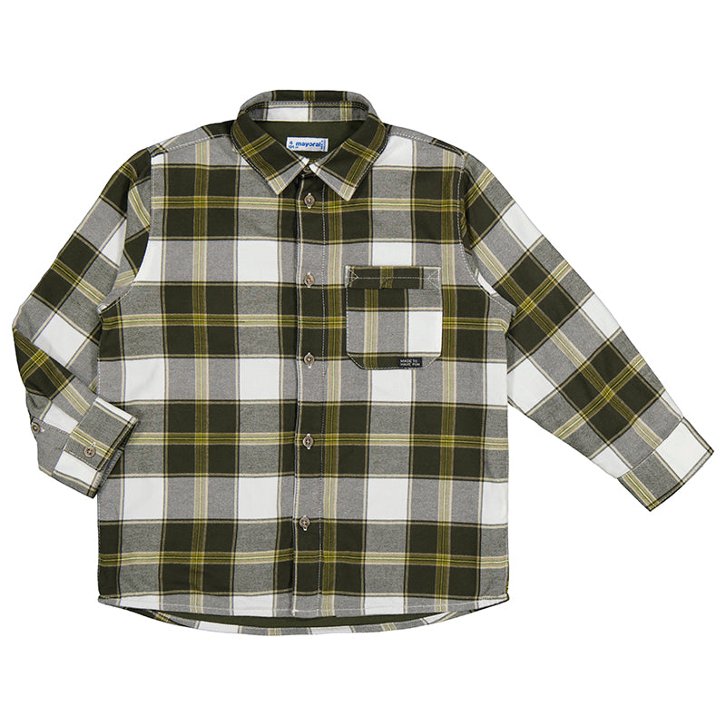 Green Plaid Check Overshirt