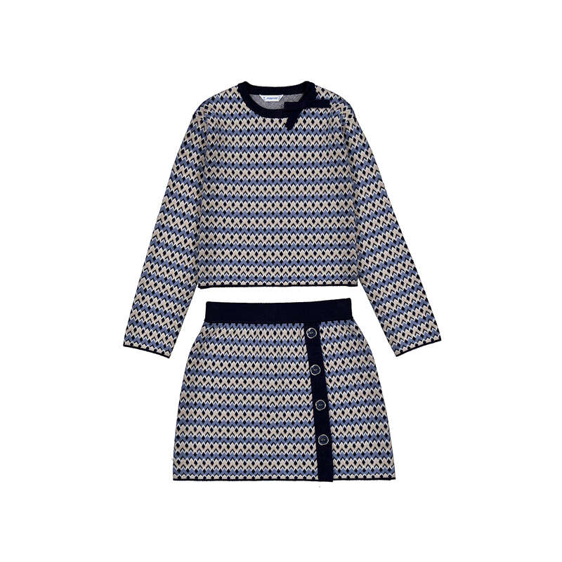 Night Blue Skirt Set