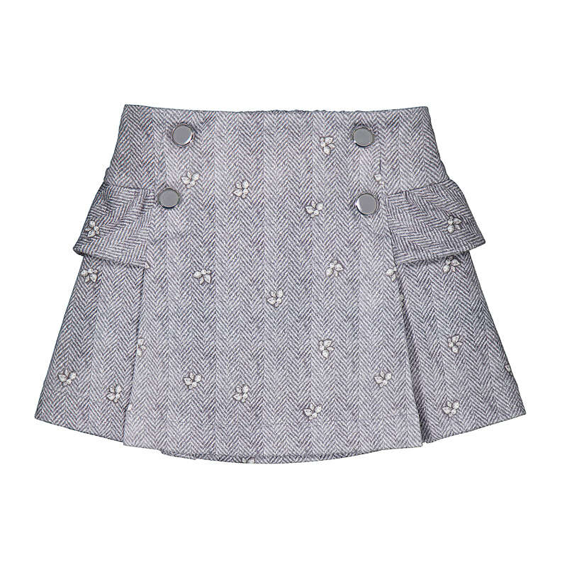 Heather Grey Printed Suede Skirt