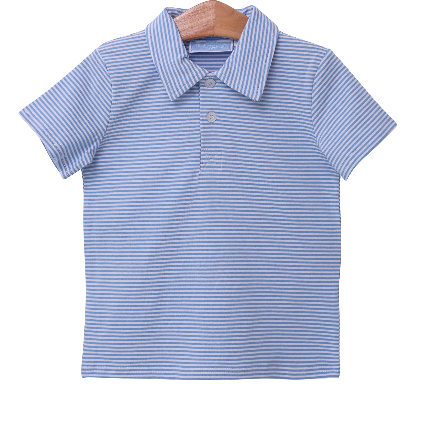 Cornflower Blue Stripe Henry Polo