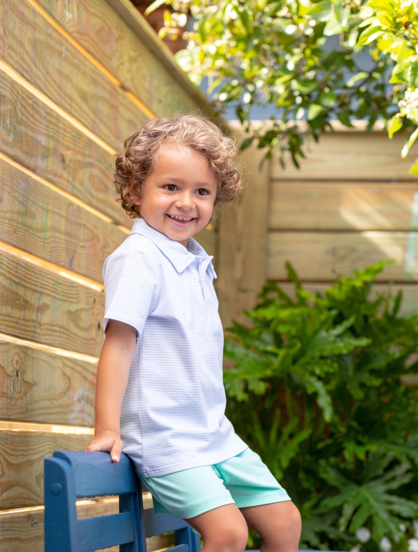 Henry Light Blue Stripe Polo