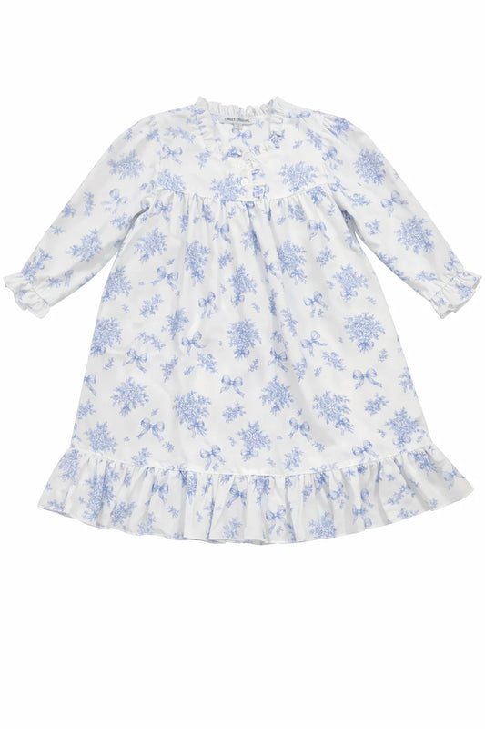 Evie Blue Floral & Bow Gown