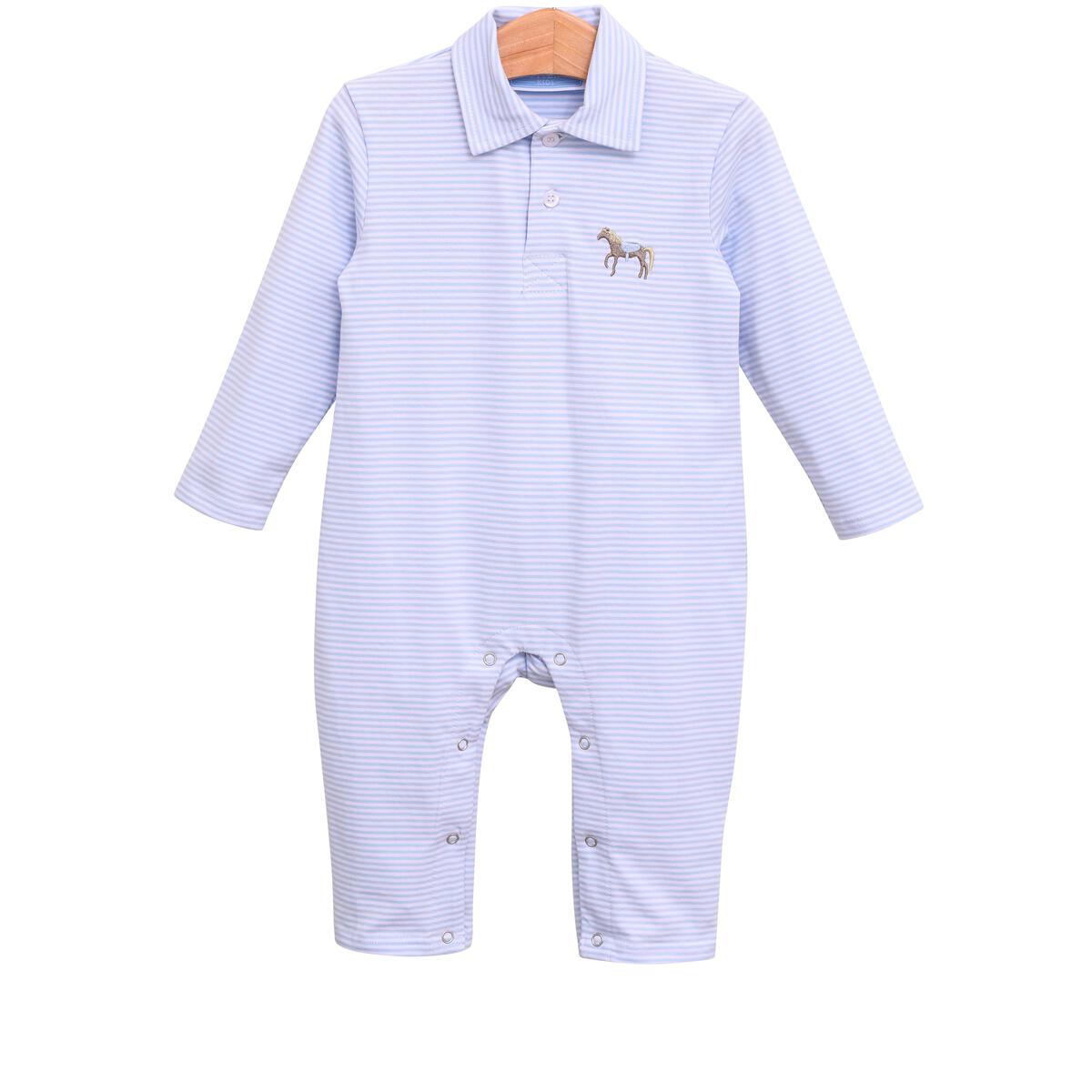 Horse Emb Polo Romper