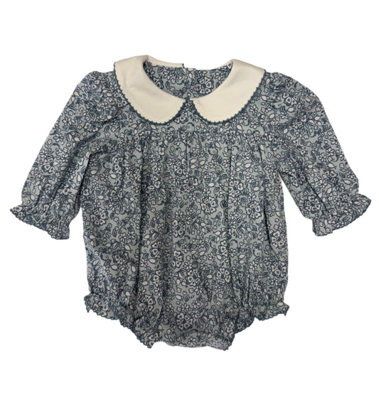 Blue Floral Knit Bubble