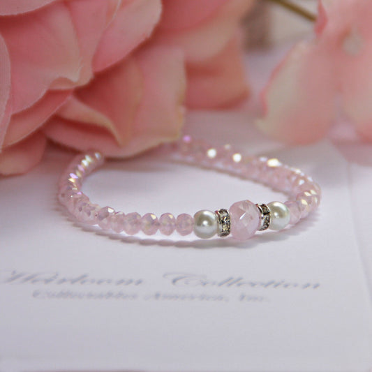 Pink Matte Crystal Bracelet