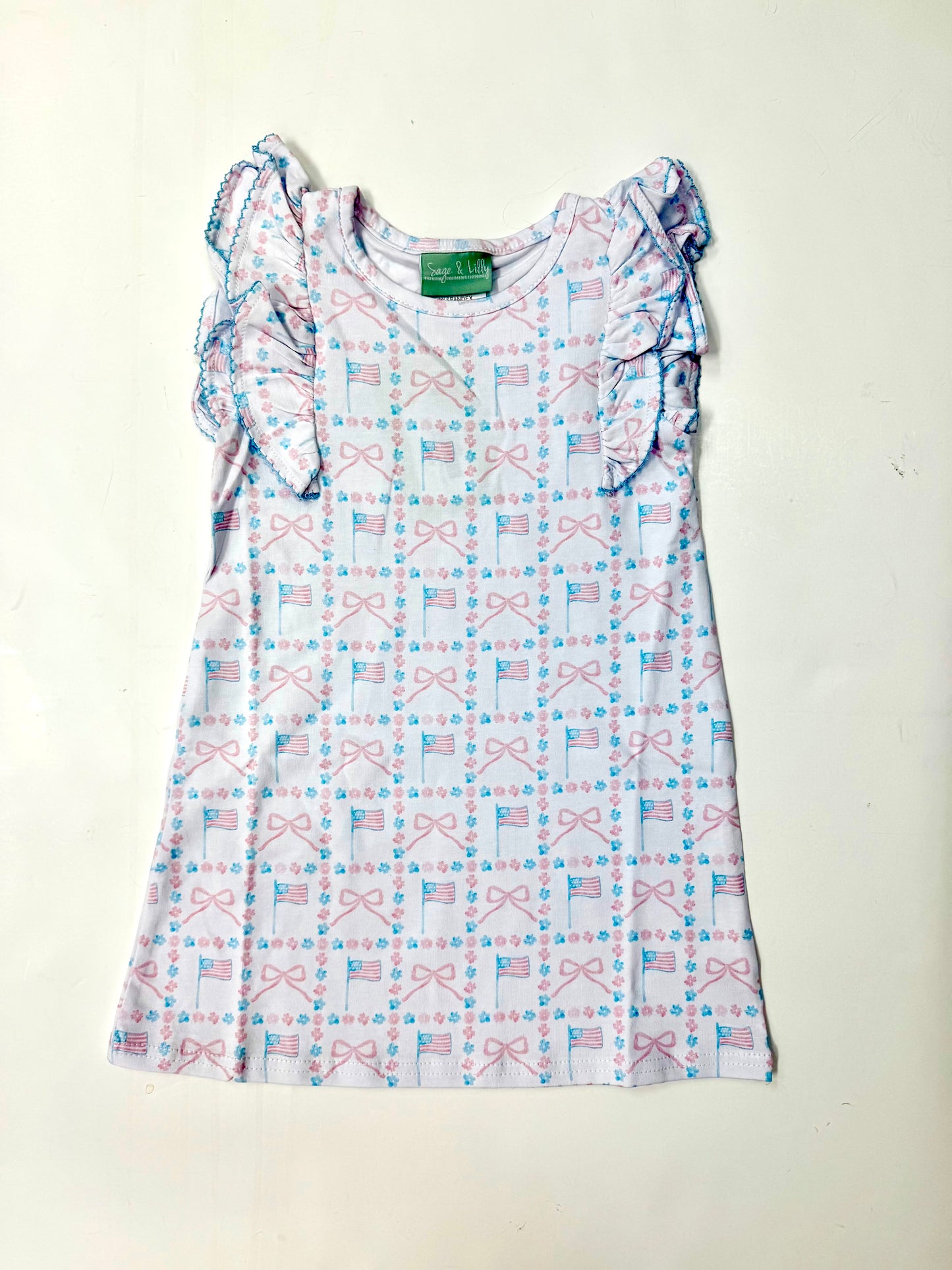 USA Flags Flutter Sleeve Dress