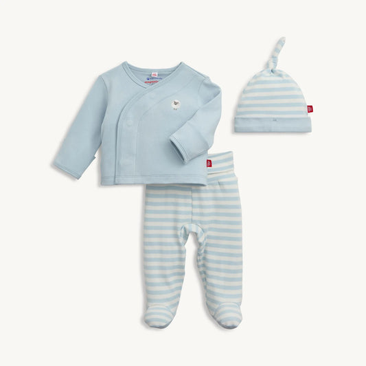 Blue Stripe Organic Kimono Set