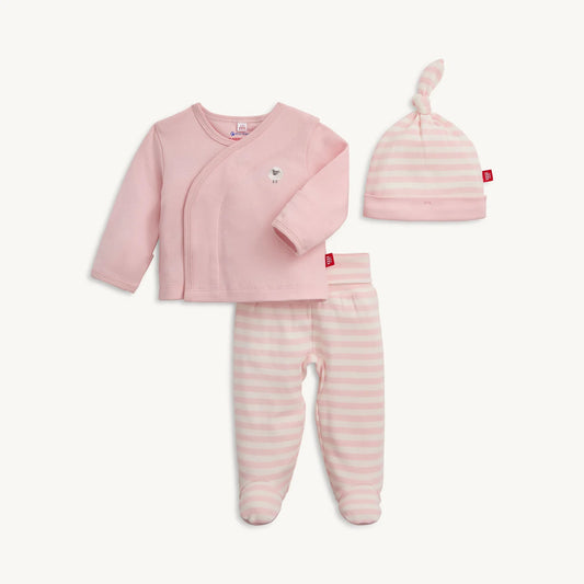 Pink Stripe Organic Kimono Set