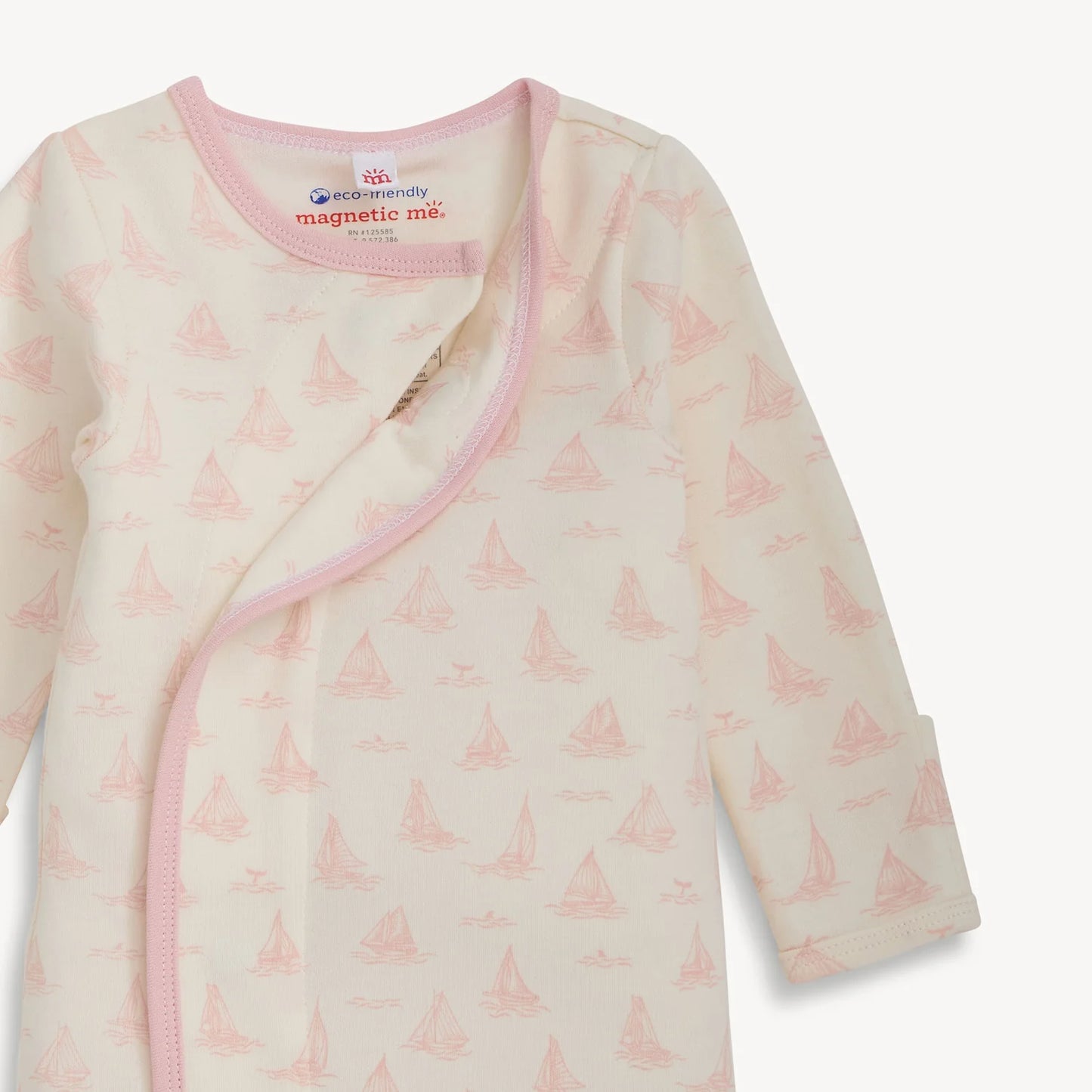 Tiny Tides Pk Organic Magnetic Gown/Hat