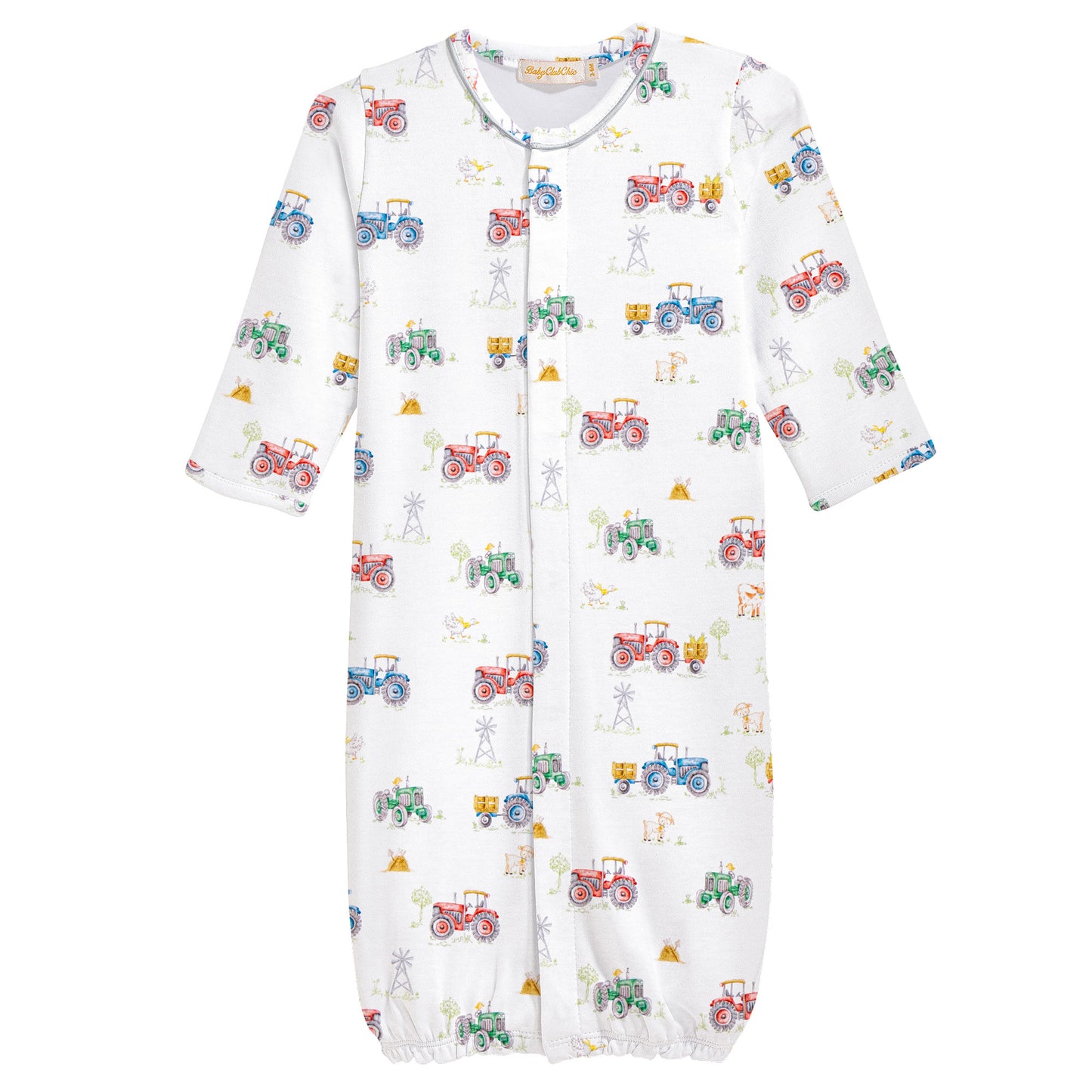 Tractor Time Pima Conv Gown & Hat
