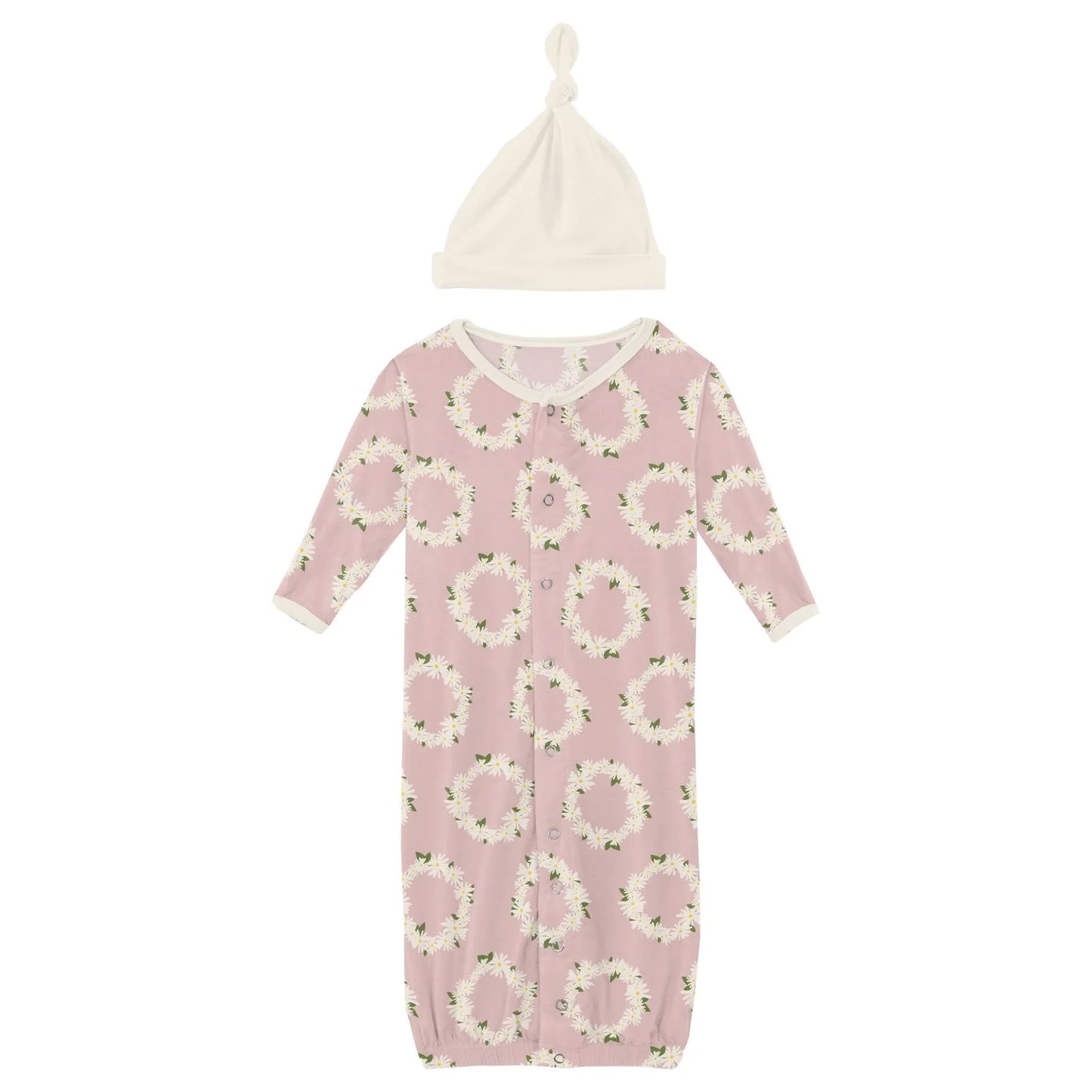 Daisy Crown Baby Rose Gown & Hat Set