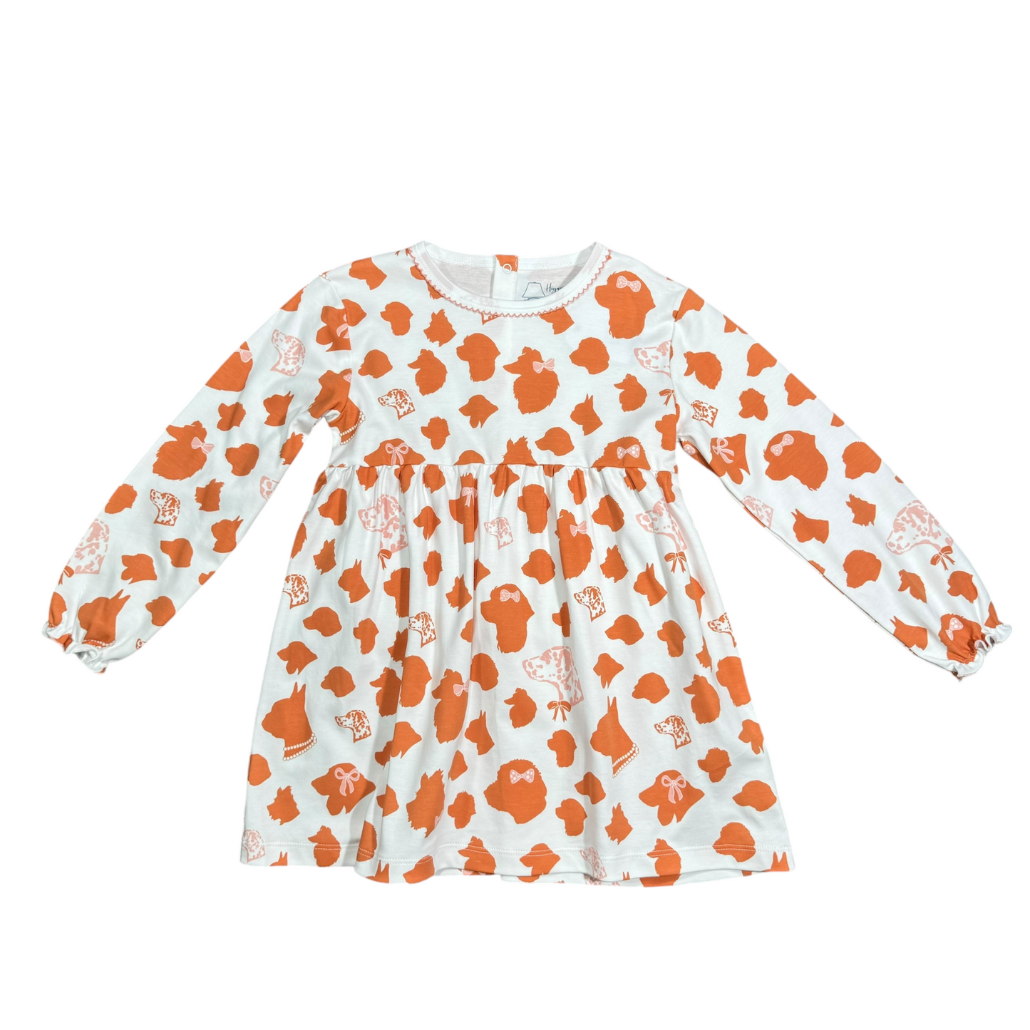 Orange Dog Silhouette LS Dress