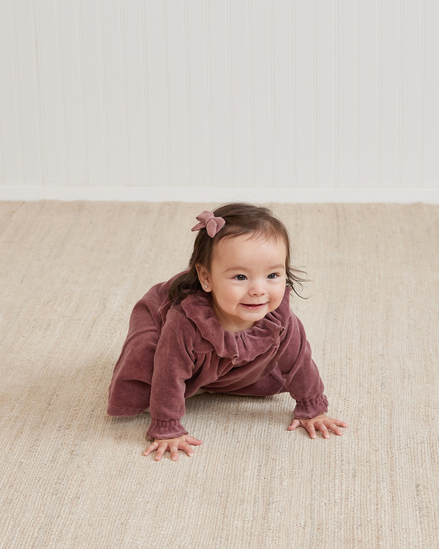 Fig Velour Baby Dress