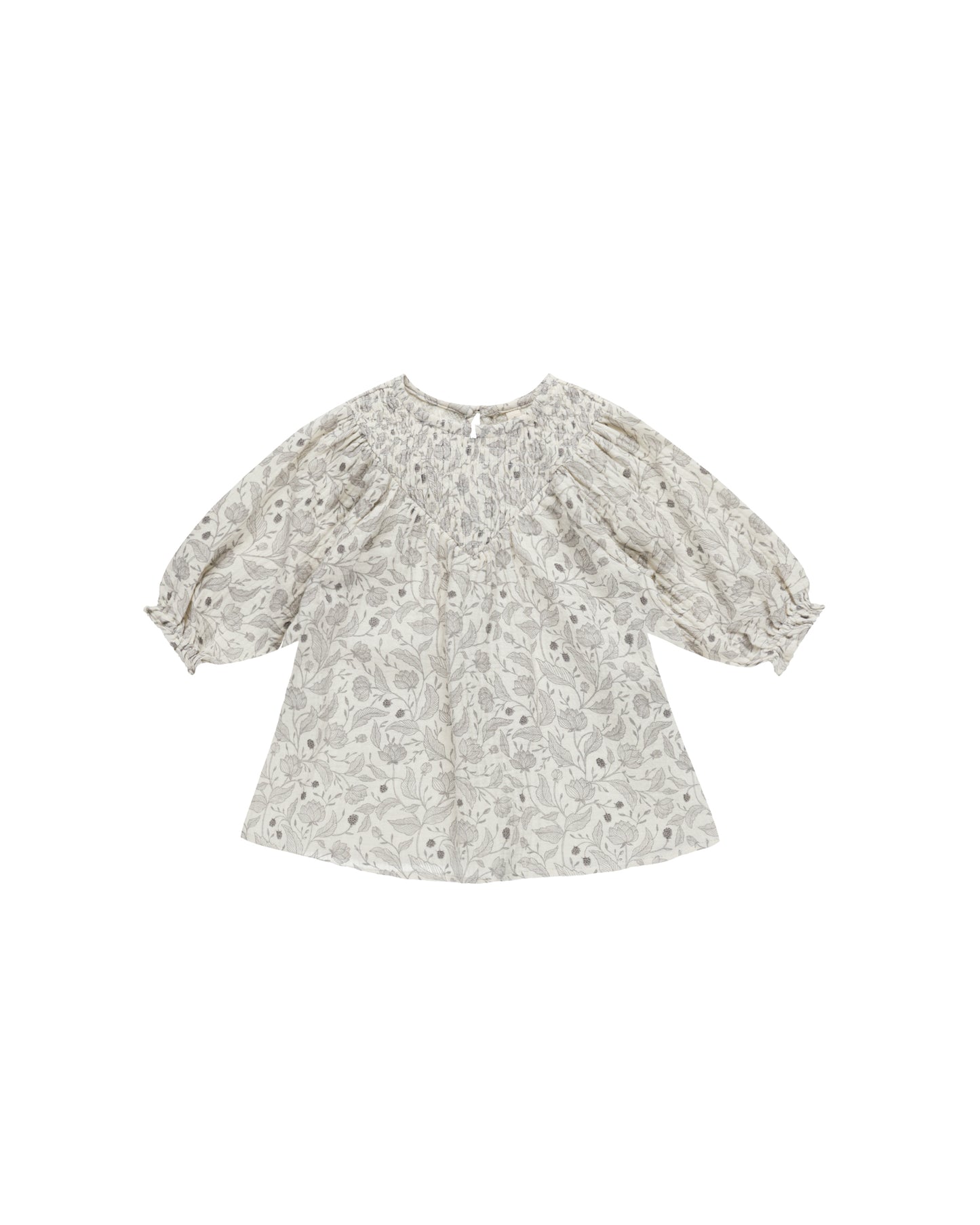 Winter Floral V Smocked Dress