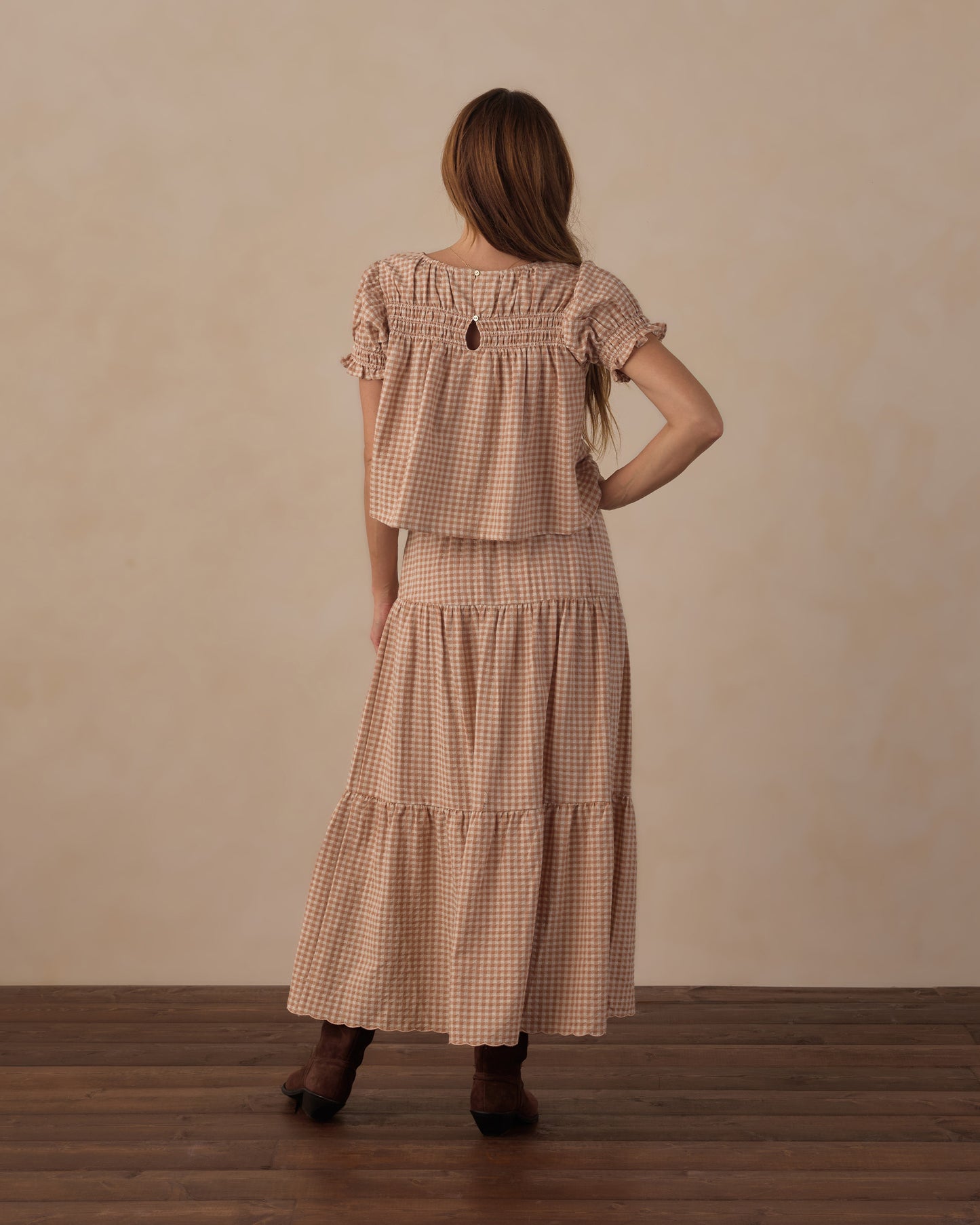 Fawn Gingham Colette Top