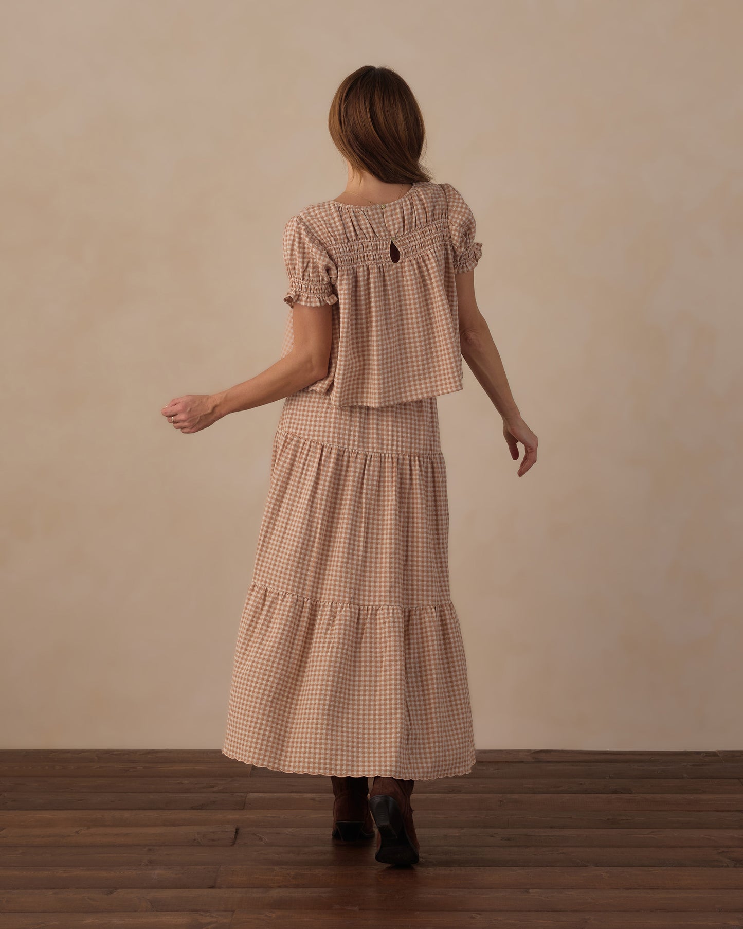 Fawn Gingham Colette Top