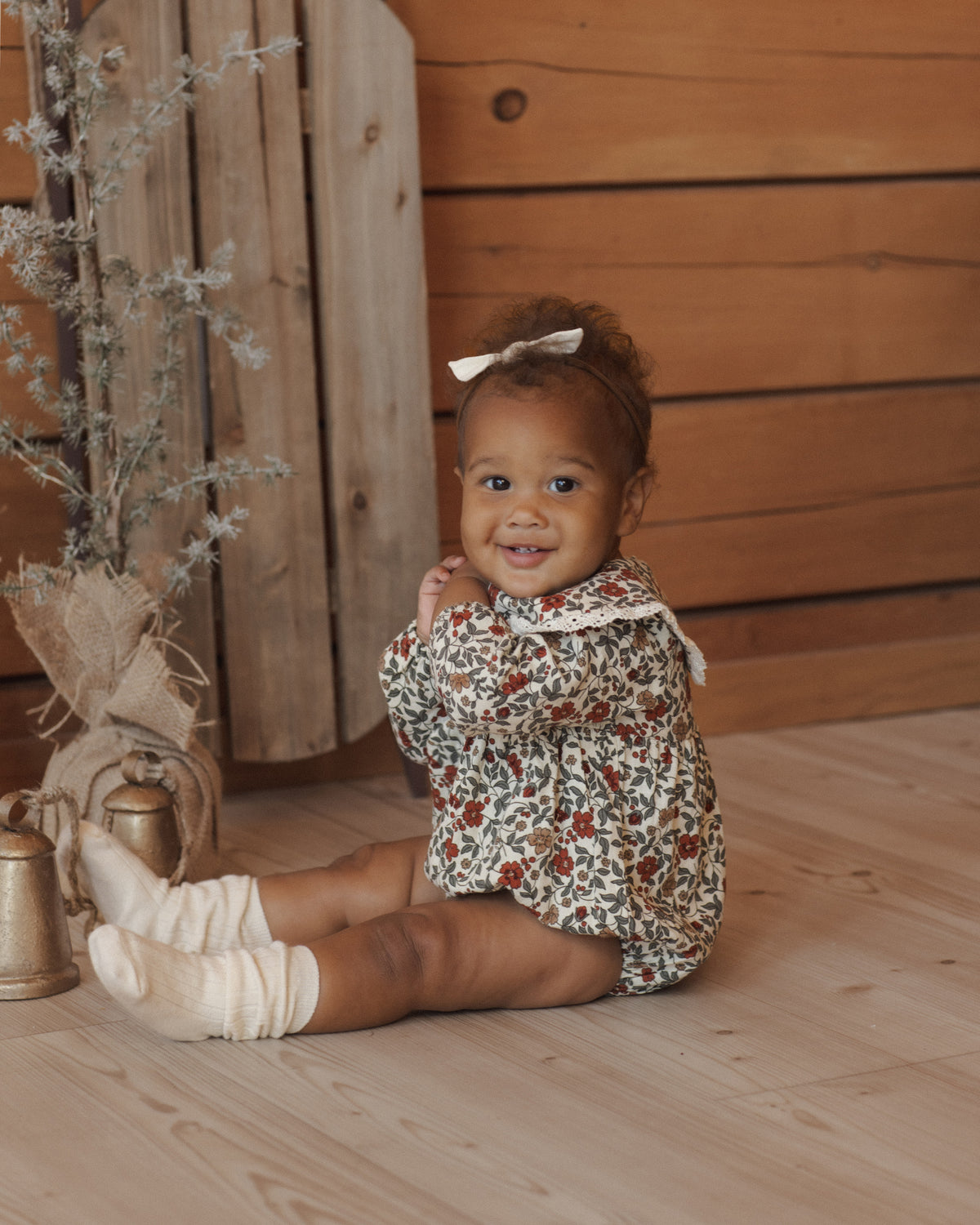 Fern Floral Holiday Romper