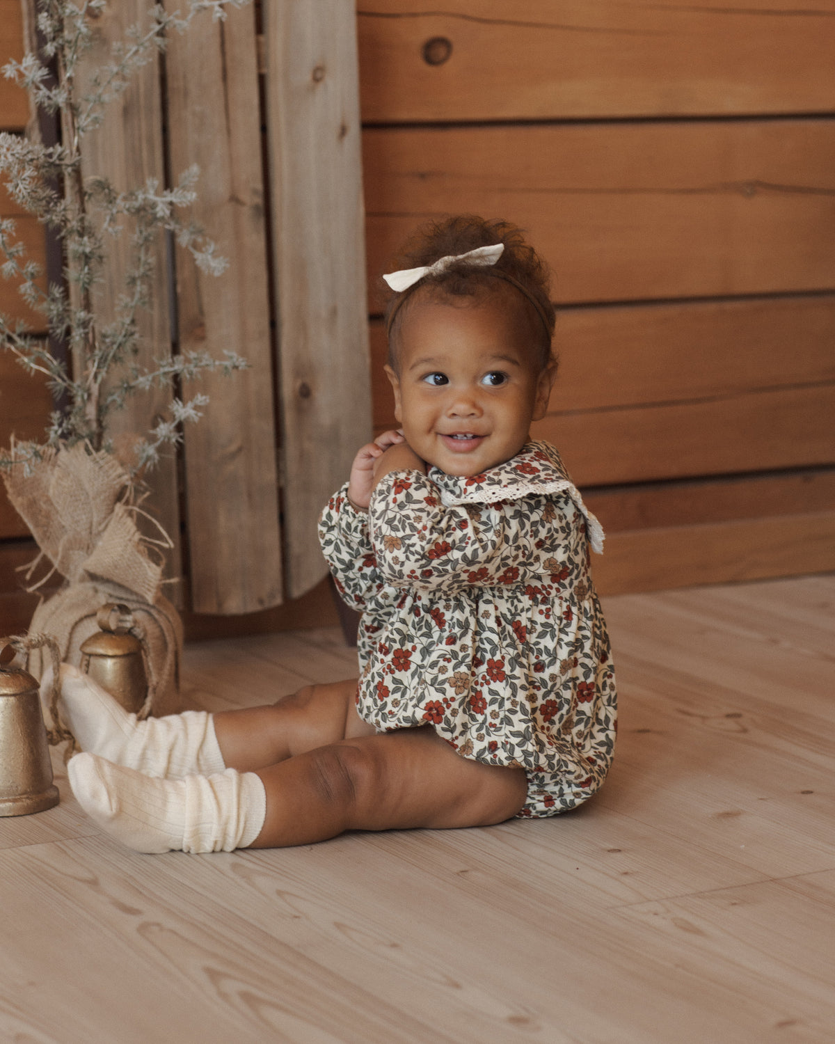 Fern Floral Holiday Romper