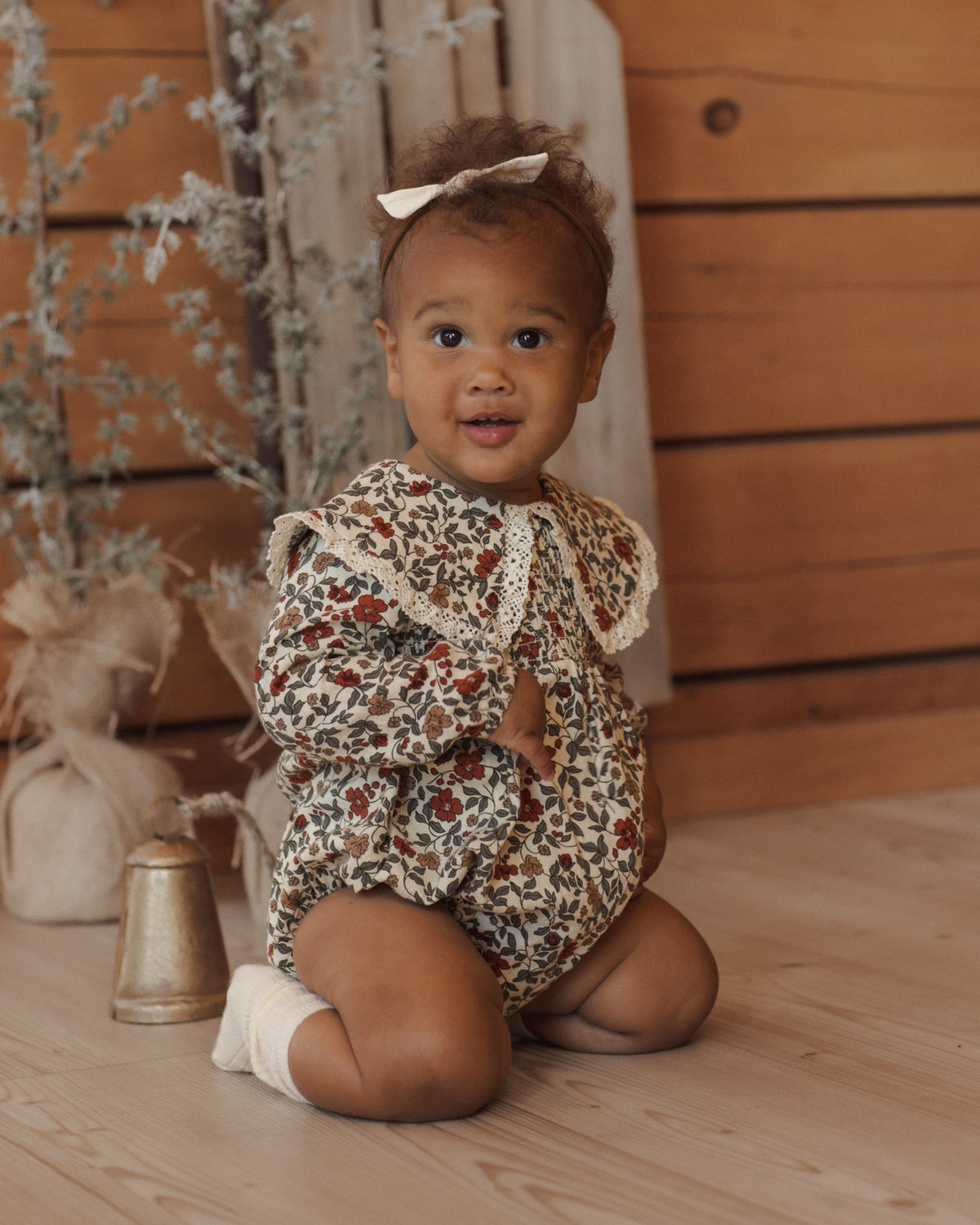 Fern Floral Holiday Romper
