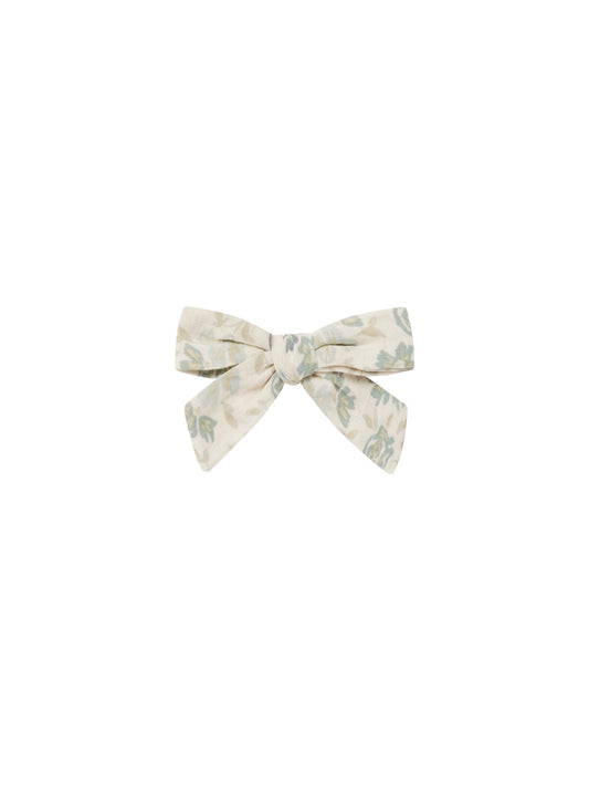 Blue Floral Girl Bow