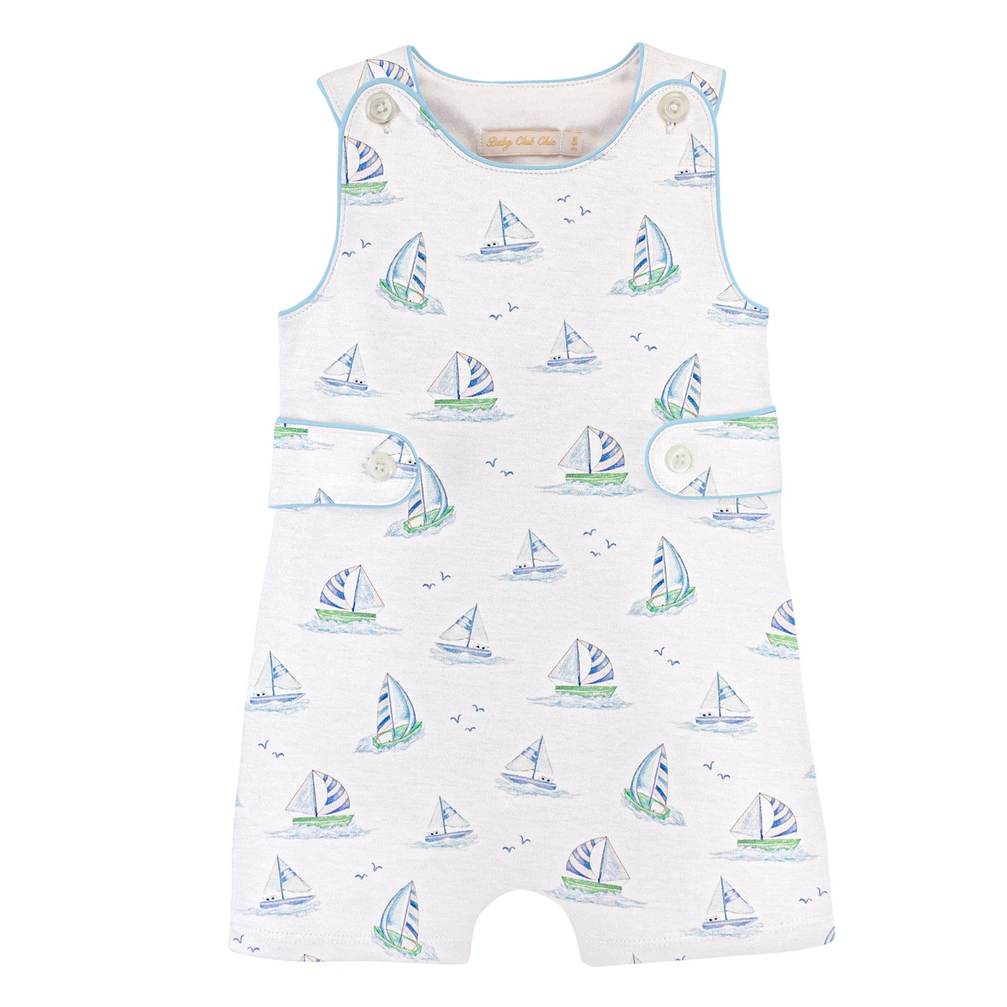 Blue Sails Button Romper