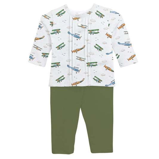 Airplanes Printed Tee & Pant Set