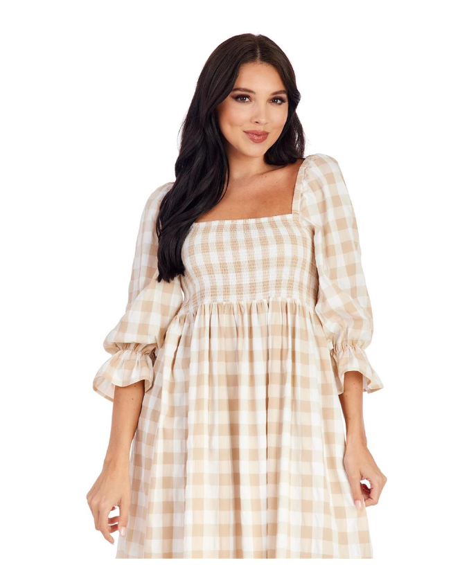 Tan Byerly Midi Dress