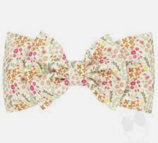 Floral Wide Headband w/Large Matching BowTie